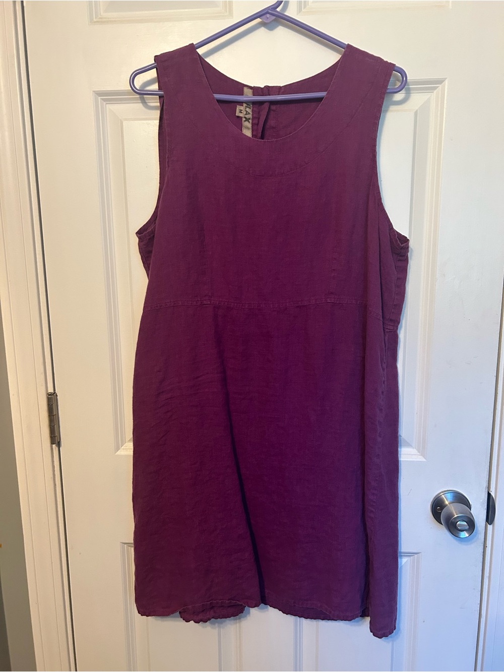 Flax Sleeveless Plum Linen Tunic Dress